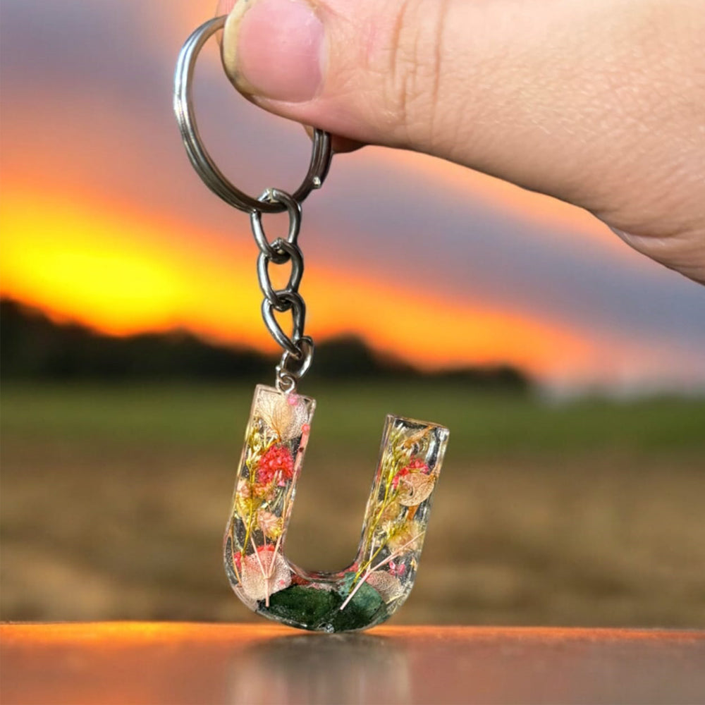 Initial Letter Resin keychain.