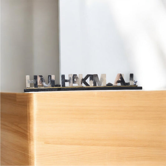 Handcrafted resin name plate with elegant design, glossy finish, and customizable text—perfect for homes, offices, and businesses.
