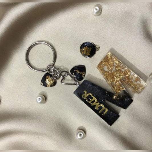 Personalized resin name keychain with vibrant colors and glossy finish—perfect for keys, bags, and gifting.