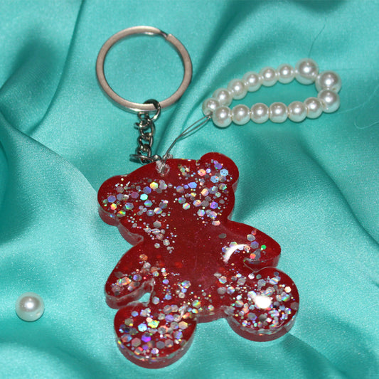 Handcrafted resin keychain with vibrant colors, glossy finish, and durable design—perfect for keyrings, bags, and personalized gifts.