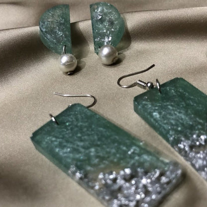 Customizable Resin Earrings. Available in different colors and designs.