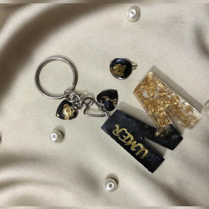 Personalized resin name keychain with vibrant colors and glossy finish—perfect for keys, bags, and gifting.