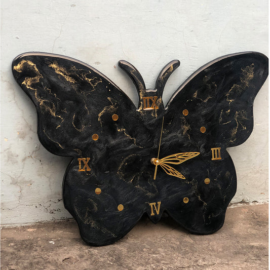 Handcrafted resin art wall clock with elegant design, silent quartz movement, and glossy finish, perfect for modern home décor.